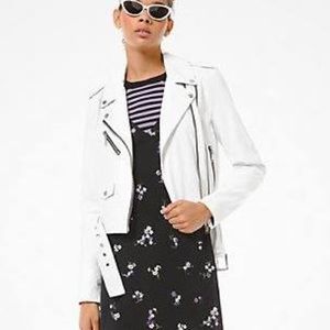 MICHAEL KORS WHITE LEATHER JACKET